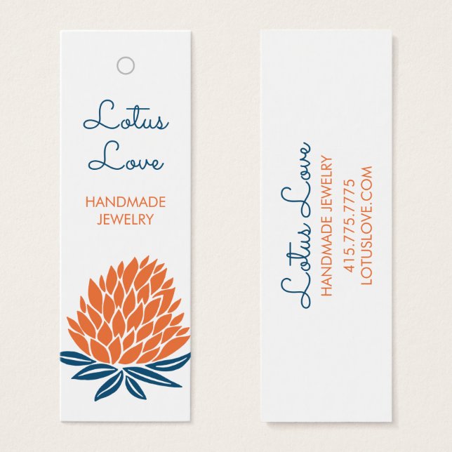 Cartes De Visite Étiquette de présentation de fleur de lotus pour b (Devant & derrière)