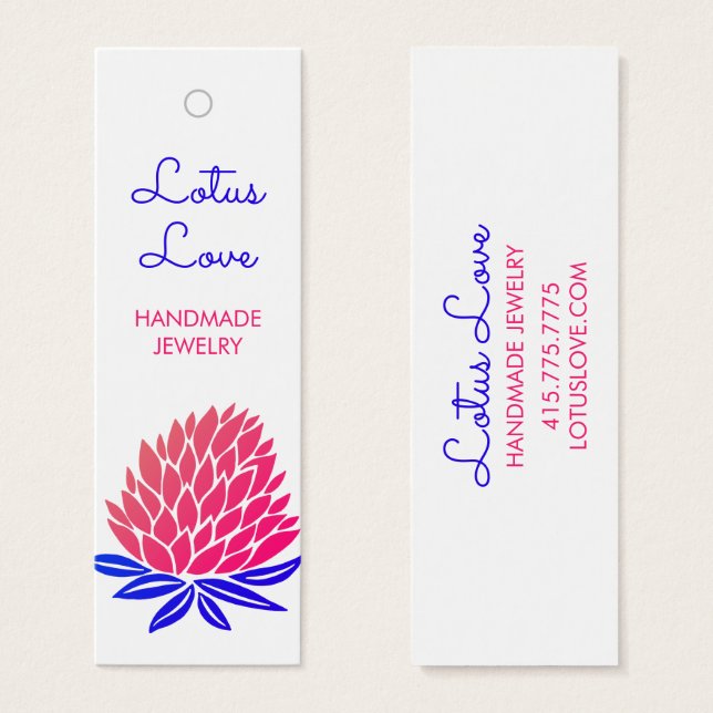 Cartes De Visite Étiquette de présentation fleur de lotus pour bijo (Devant & derrière)