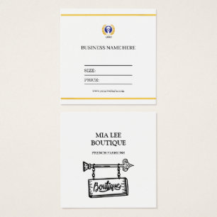 Cartes De Visite Étiquette de prix à bascule carrée pour magasin de