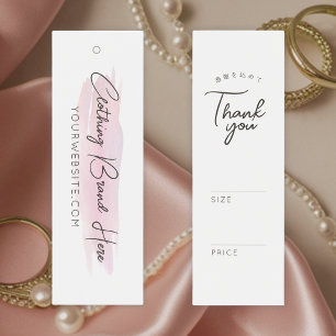 Cartes De Visite Étiquette de prix à trait de pinceau rose aquarell