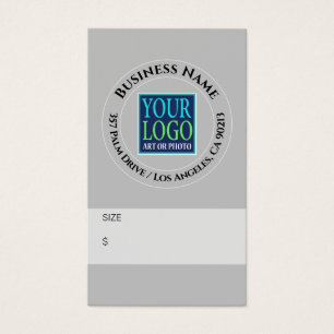 Cartes De Visite Étiquette de prix Business, Logo Address, Grey & B