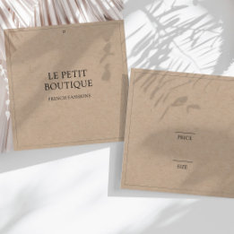 Cartes De Visite Étiquette de prix carrée en papier kraft simple