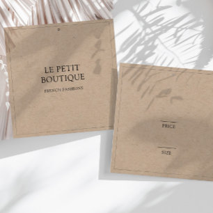 Cartes De Visite Étiquette de prix carrée en papier kraft simple