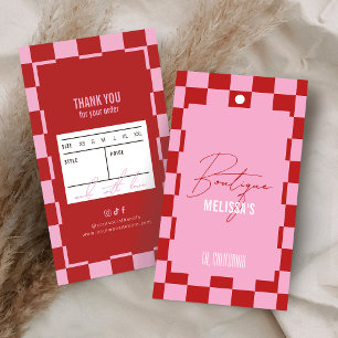 Cartes De Visite Étiquette de prix de la boutique de vêtements rose
