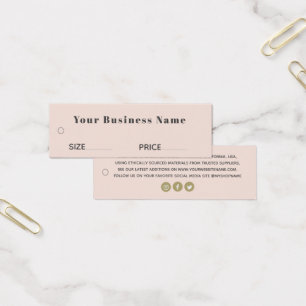 Cartes De Visite Étiquette de prix de la boutique de vêtements Simp