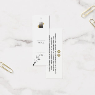 Cartes De Visite Étiquette de prix de magasin de vêtements pour enf