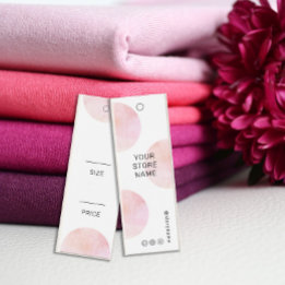 Cartes De Visite Étiquette de prix de réseau social aquarelle rose