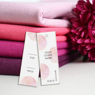 Cartes De Visite Étiquette de prix de réseau social aquarelle rose