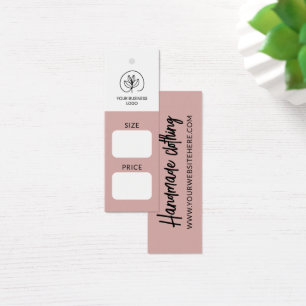 Cartes De Visite Étiquette de prix de taille de vêtements faits mai