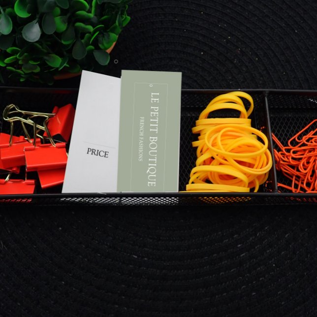 Cartes De Visite Étiquette de prix de taille simple (Créateur téléchargé)