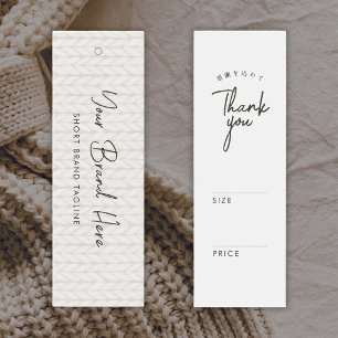 Cartes De Visite Étiquette de prix de tricot de fil blanc simple Mi