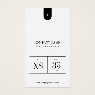 Cartes De Visite Étiquette de prix de vêtement à code QR minimalist