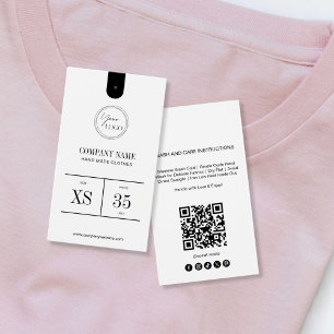 Cartes De Visite Étiquette de prix de vêtement à code QR minimalist