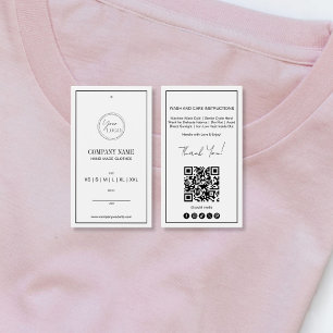 Cartes De Visite Étiquette de prix de vêtement à code QR minimalist