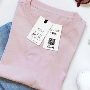 Cartes De Visite Étiquette de prix de vêtement à code QR minimalist