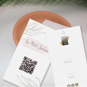 Cartes De Visite Étiquette de prix de vêtement avec code QR de logo