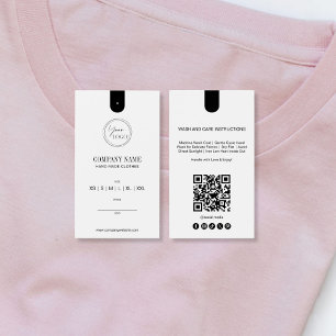 Cartes De Visite Étiquette de prix de vêtement avec code QR minimal