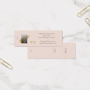 Cartes De Visite Étiquette de prix de vêtement avec logo Simple Blu