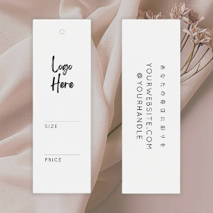 Cartes De Visite Étiquette de prix de vêtement de logo blanc minima