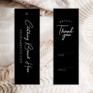 Cartes De Visite Étiquette de prix de vêtement de script noir minim