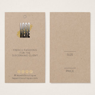 Cartes De Visite Étiquette de prix de vêtement Kraft moderne avec l