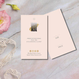 Cartes De Visite Étiquette de prix de vêtements Blush Moderne avec