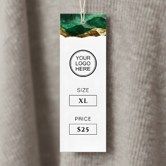 Cartes De Visite Étiquette de prix de vêtements Emerald Gold