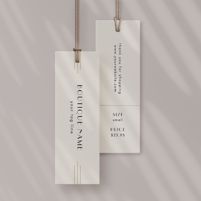Cartes De Visite Étiquette de prix de vêtements EVERLY Ivory (EVERLY Ivory Hang Tags Clothing Label Price Tag)