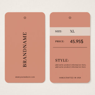 Cartes De Visite Étiquette de prix de vêtements moderne minimaliste