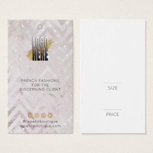 Cartes De Visite Étiquette de prix de vêtements Paillettes Blush Ch