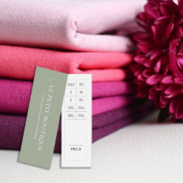 Cartes De Visite Étiquette de prix de vêtements simple vert sauge t