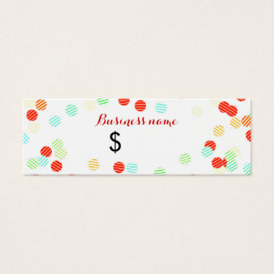 Cartes De Visite Étiquette de prix des arrosages colorés amusants