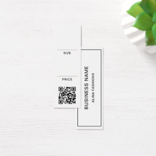 Cartes De Visite Étiquette de prix du logo d'entreprise simple QR C