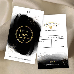 Cartes De Visite Étiquette de prix Étiquette de logo moderne Black 