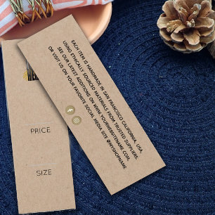 Cartes De Visite Étiquette de prix Kraft Simple Ajoutez votre logo