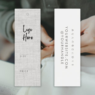 Cartes De Visite Étiquette de prix Logo Tissu Gris Moder Mini