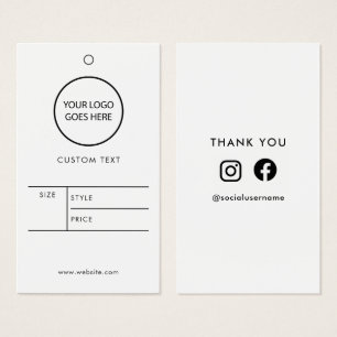 Cartes De Visite Étiquette de prix minimaliste moderne chic
