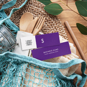 Cartes De Visite Étiquette de prix minimaliste violet blanc