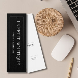 Cartes De Visite Étiquette de prix pour vêtements simples Black Han