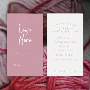 Cartes De Visite Étiquette de prix rose blush avec instructions de
