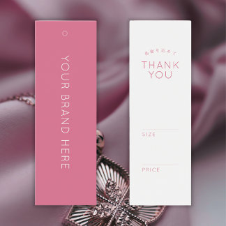 Cartes De Visite Étiquette de prix rose pâle Simple Mini