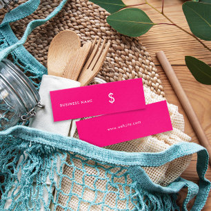 Cartes De Visite Étiquette de prix rose vif chic moderne stylée pou