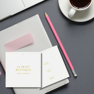 Cartes De Visite Étiquette de prix simple or blanc pour vêtements s