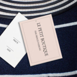 Cartes De Visite Étiquette de prix suspendue minimaliste rose blush