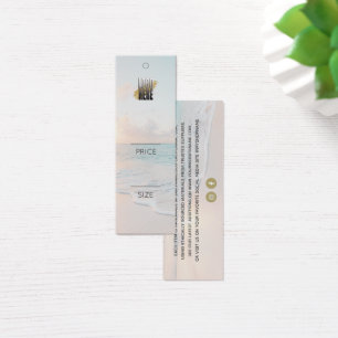 Cartes De Visite Étiquette de prix suspendue moderne de plage avec