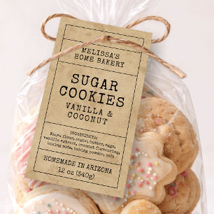 Cartes De Visite Étiquette de produit de boulangerie rustique pour