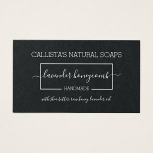 Cartes De Visite Étiquette de produits d'emballage de savon noir bl
