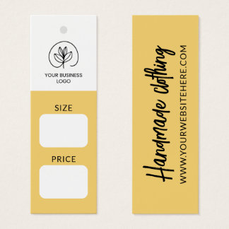 Cartes De Visite Étiquette de taille et de prix de vêtements faits 