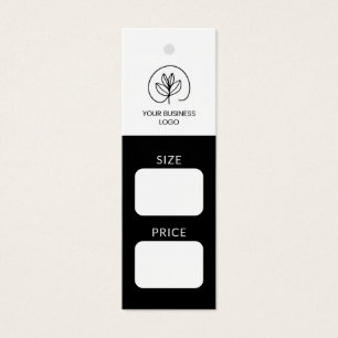 Cartes De Visite Étiquette de taille et de prix de vêtements faits