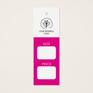 Cartes De Visite Étiquette de taille et de prix de vêtements faits